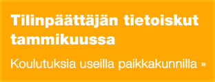 Tilinpäättäjän tietoiskut tammikuussa -  koulutuksia useilla paikkakunnilla