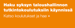 Haku syksyn taloushallinnon tutkintokoulutuksiin käynnissä