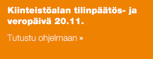 Kiinteistöalan tilinpäätös- ja veropäivä 20.11. Tutustu ohjelmaan